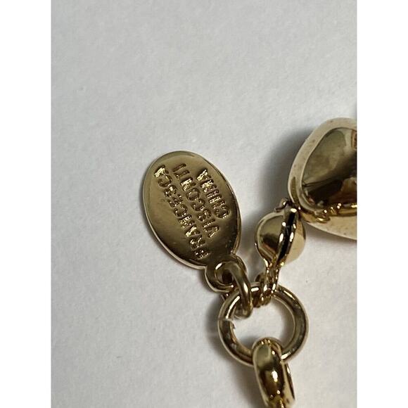 Francesca Visconti Gold Tone Black Acrylic Beads Link Necklace 20” - Picture 3 of 8